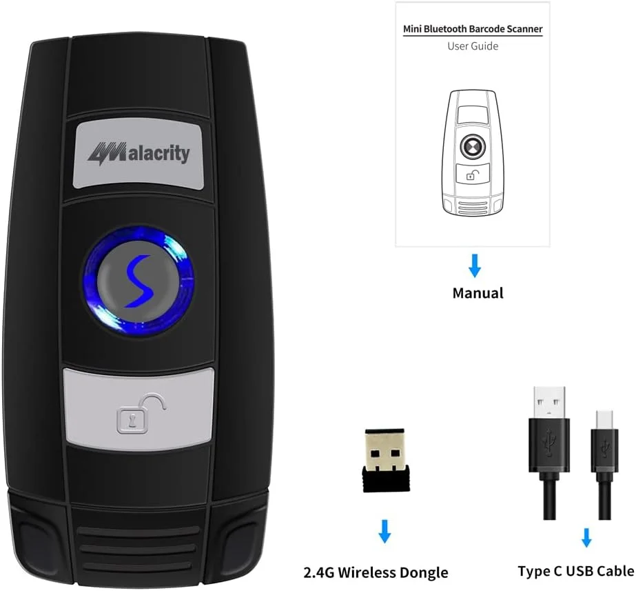 اسکنر بارکد بلوتوثی Alacrity، اسکنر بارکد دستی مینی 1D قابل حمل 3 در 1، اسکن بارکد خوان سازگار با ویندوز، اندروید، iOS، تبلت ها یا کامپیوترها، قابلیت اسکن بارکد روی صفحه اسکنر بارکد بلوتوثی Alacrity، اسکنر بارکد دستی مینی 1D قابل حمل 3 در 1، اسکن بارکد خوان سازگار با ویندوز، اندروید، iOS، تبلت ها یا کامپیوترها، قابلیت اسکن بارکد روی صفحه
