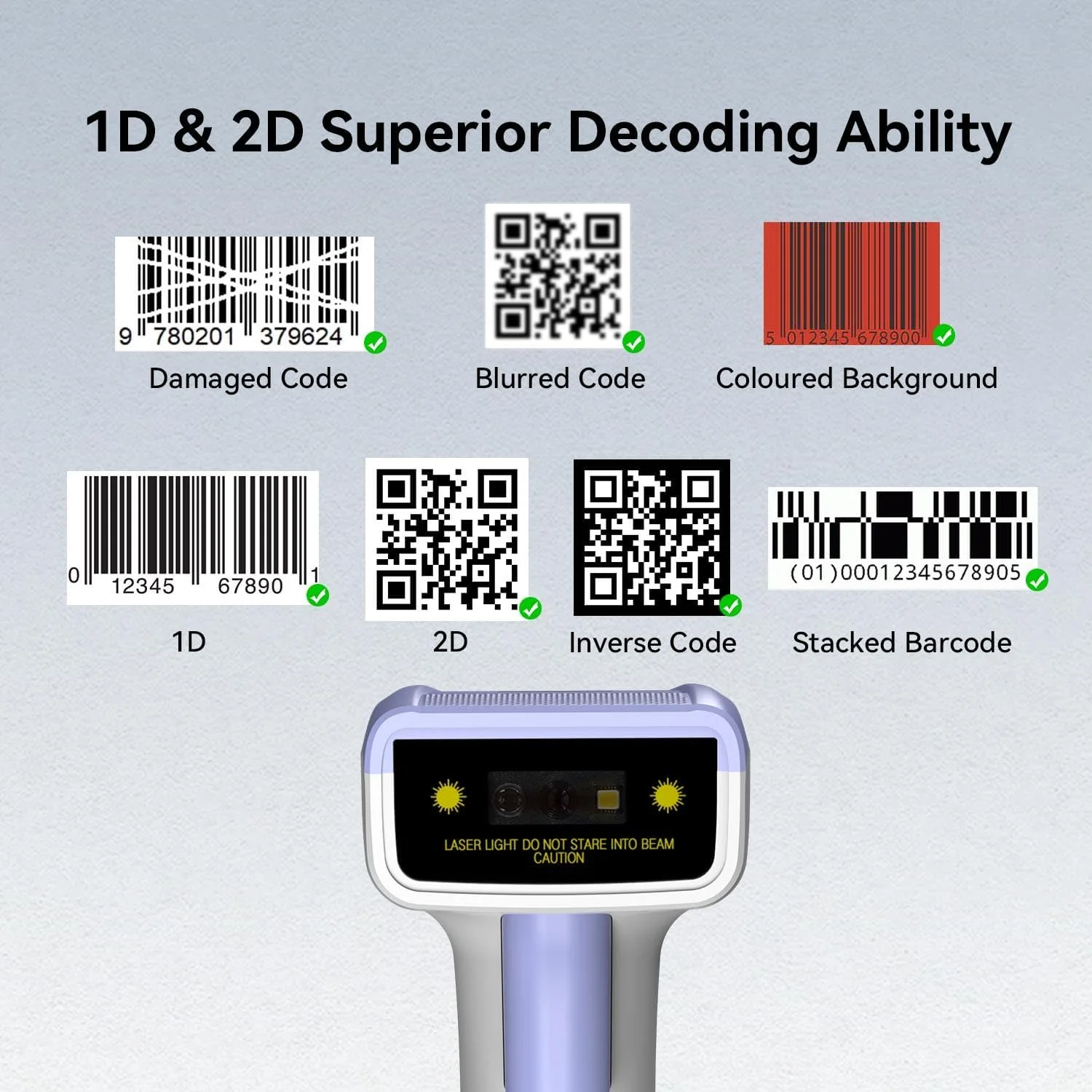 اسکنر بارکد دوبعدی و یکبعدی USB Alacrity، بارکدخوان سیمی دستی QR Datamatrix PDF417، اسکن کدها از صفحه نمایش برای انبار، فروشگاه، سوپرمارکت، آبی اسکنر بارکد دوبعدی و یکبعدی USB Alacrity، بارکدخوان سیمی دستی QR Datamatrix PDF417، اسکن کدها از صفحه نمایش برای انبار، فروشگاه، سوپرمارکت، آبی