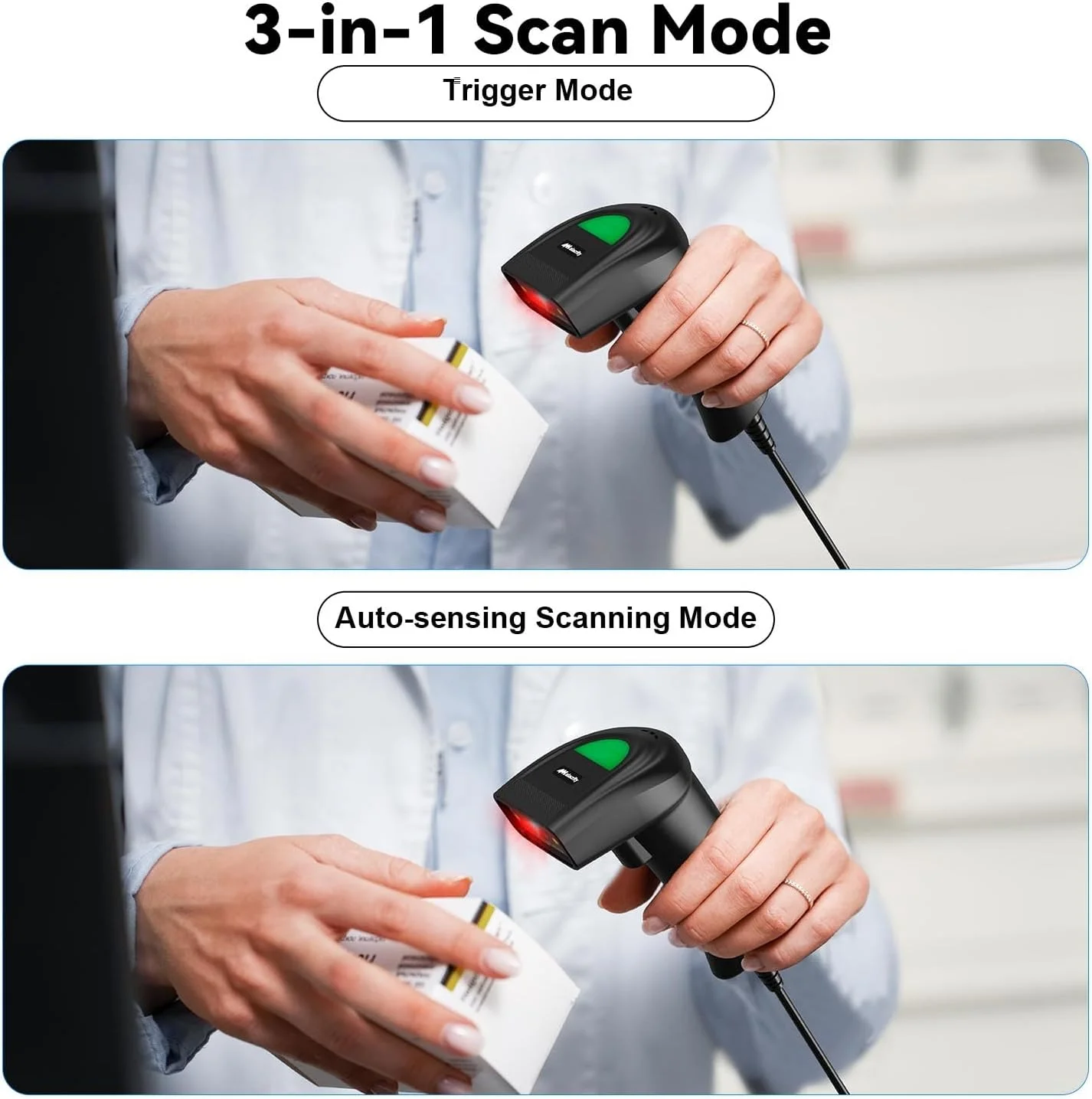 اسکنر بارکد دوبعدی و یکبعدی USB Alacrity، بارکدخوان سیمی دستی QR Datamatrix PDF417، اسکن کدها از صفحه نمایش برای انبار، فروشگاه، سوپرمارکت، آبی اسکنر بارکد دوبعدی و یکبعدی USB Alacrity، بارکدخوان سیمی دستی QR Datamatrix PDF417، اسکن کدها از صفحه نمایش برای انبار، فروشگاه، سوپرمارکت، آبی