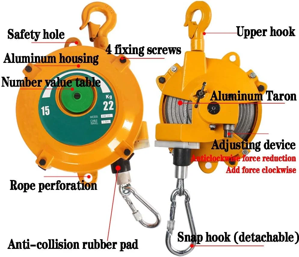 بالانسر فنری سنگین، نگهدارنده ابزار جمع شونده بالانسر فنری برای کارخانه و کارگاه، بالانسر ابزار خود قفل شونده قابل تنظیم، دارای گواهینامه CE ()