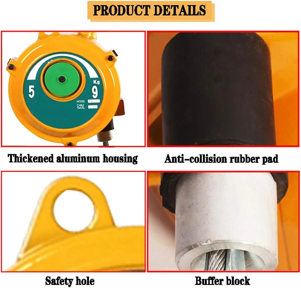 بالانسر فنری سنگین، نگهدارنده ابزار جمع شونده فنری برای کارخانه و کارگاه، بالانسر ابزار خود قفل شونده قابل تنظیم، دارای گواهینامه CE