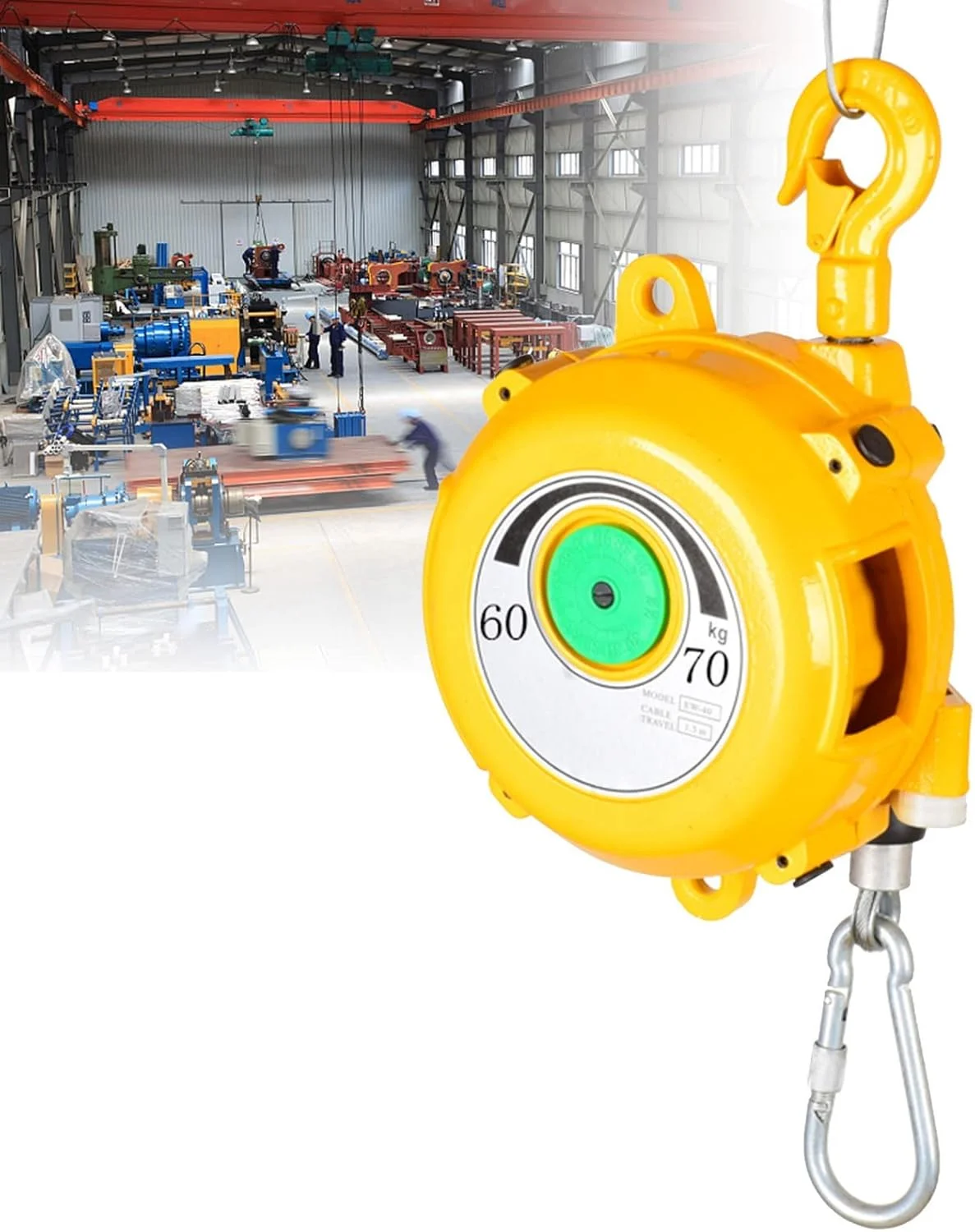 ابزار فنری تعادل 1.5 متری، ابزار فنری تعادل جمع شونده، جمع کننده تعادل قابل تنظیم برای خط مونتاژ و جابجایی مواد (سایز: 60-70 کیلوگرم) ابزار فنری تعادل 1.5 متری، ابزار فنری تعادل جمع شونده، جمع کننده تعادل قابل تنظیم برای خط مونتاژ و جابجایی مواد (سایز: 60-70 کیلوگرم)