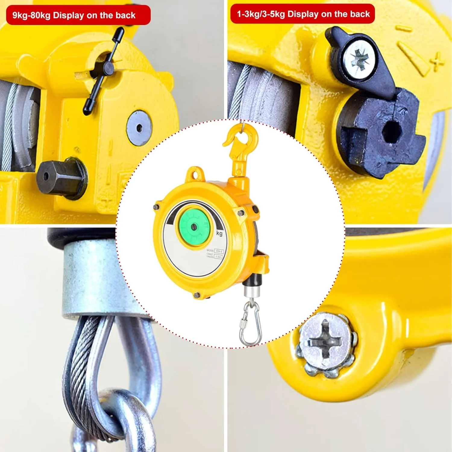 ابزار فنری تعادل 1.5 متری، ابزار فنری تعادل جمع شونده، جمع کننده تعادل قابل تنظیم برای خط مونتاژ و جابجایی مواد (سایز: 60-70 کیلوگرم)