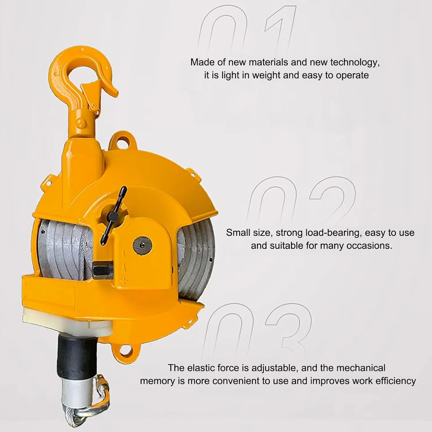 بالانسر فنری، نگهدارنده بالانسر ابزار، ظرفیت باربری قوی، بالانسر فنری با عملکرد خود قفل شونده، برای ماشین آلات ساختمانی کارگاه کارخانه (سایز: 100-120 کیلوگرم)