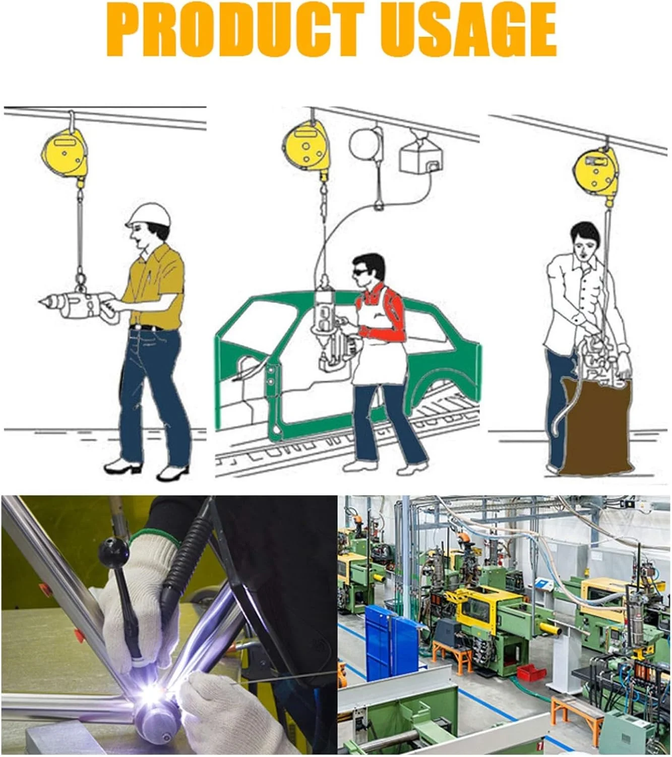 بالانسر فنری، بالانسر ابزار با قلاب و سیم بکسل، برای خط مونتاژ، کارگاه و تجهیزات خودرو، ابزار کمکی چند منظوره، تجهیزات نگهدارنده آویز ابزار فنری جمع شونده (رنگ بالانسر فنری، بالانسر ابزار با قلاب و سیم بکسل، برای خط مونتاژ، کارگاه و تجهیزات خودرو، ابزار کمکی چند منظوره، تجهیزات نگهدارنده آویز ابزار فنری جمع شونده (رنگ