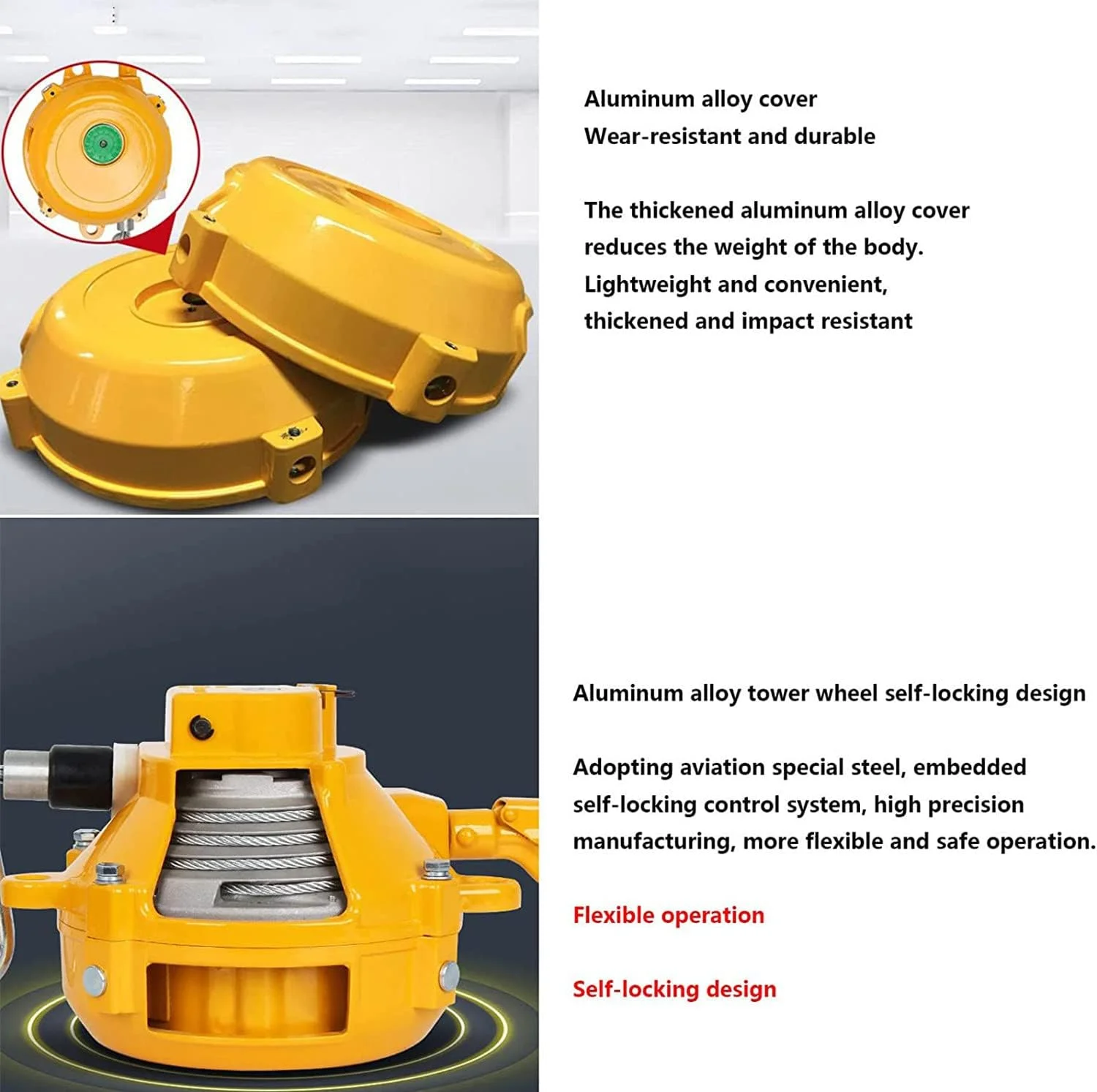 بالانسر فنری قابل تنظیم، بالانسر معلق، با قلاب و سیم بکسل، بالانسر فنری برجی ابزار دستی درجه صنعتی، برای خط مونتاژ و تجهیزات هیدرولیک، 70-80 کیلوگرم