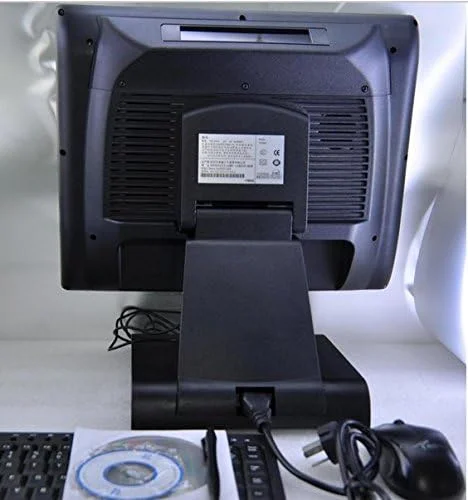 سیستم POS 15 اینچی با پیکربندی بالا، دستگاه POS همه در یک، D525، هارد دیسک 250 گیگابایتی DDR3 2G، صفحه لمسی، سیستم POS کامپیوتر Leunlee همراه با ماوس و کیبورد