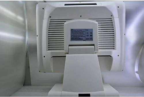 دستگاه پوز یکپارچه 15 اینچی سفید شیری، مدل C1037U، دارای 128 گیگابایت SSD، رم 4 گیگابایتی DDR3، کیبورد و ماوس بی‌سیم 2.4 گیگاهرتزی و صفحه لمسی Leunlee