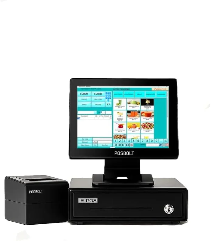 سیستم POS رستوران POSBOLT، صفحه نمایش لمسی 15 اینچی، پردازنده Intel Core i5-4210U، رم 8 گیگابایتی، SSD 256 گیگابایتی، ویندوز 10 پرو، مدل P200ZU