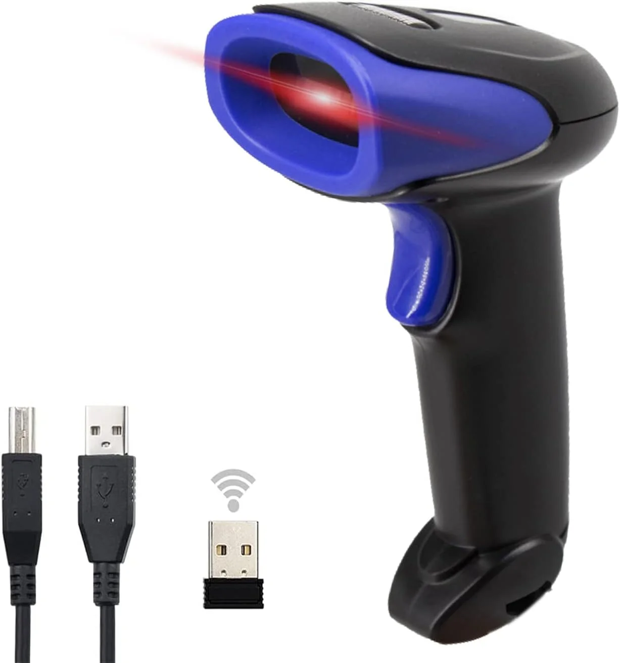 اسکنر بارکد دوبعدی بی سیم LENVII CW500، اسکنر کد QR دستی، بارکد خوان USB سیمی 1 بعدی 3 در 1 با پایه شارژ برای استفاده در فروشگاه، سوپرمارکت