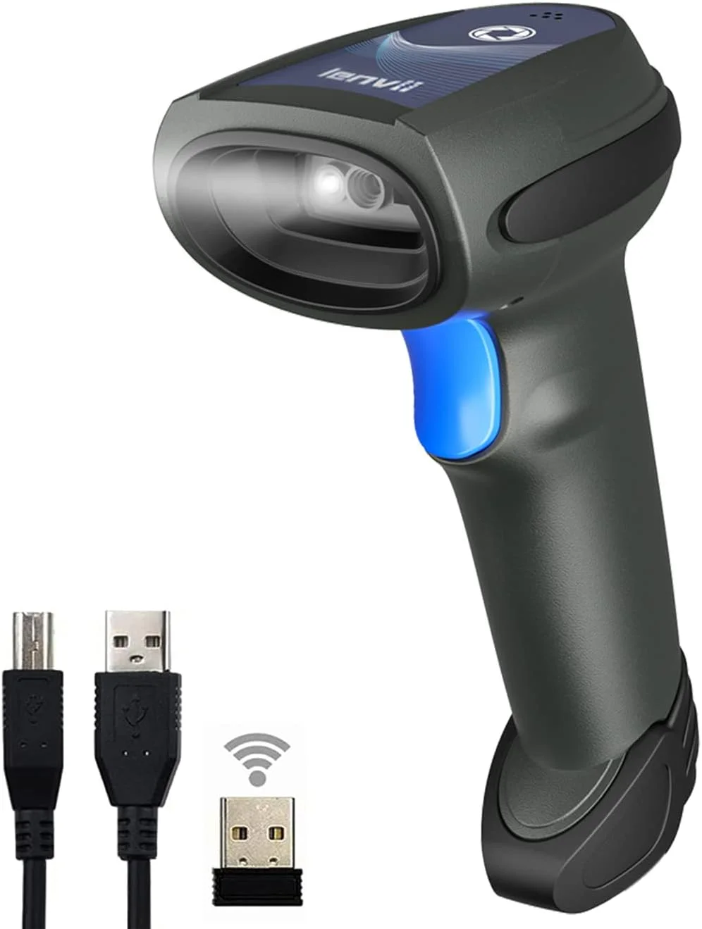 بارکد خوان بلوتوثی LENVII CW200، بارکد خوان بی سیم 3 در 1 (بلوتوث/سیمی/بی سیم) اسکنر بارکد 2 بعدی برای فروشگاه، پشتیبانی از اتصال Win/MAC/Android/iOS