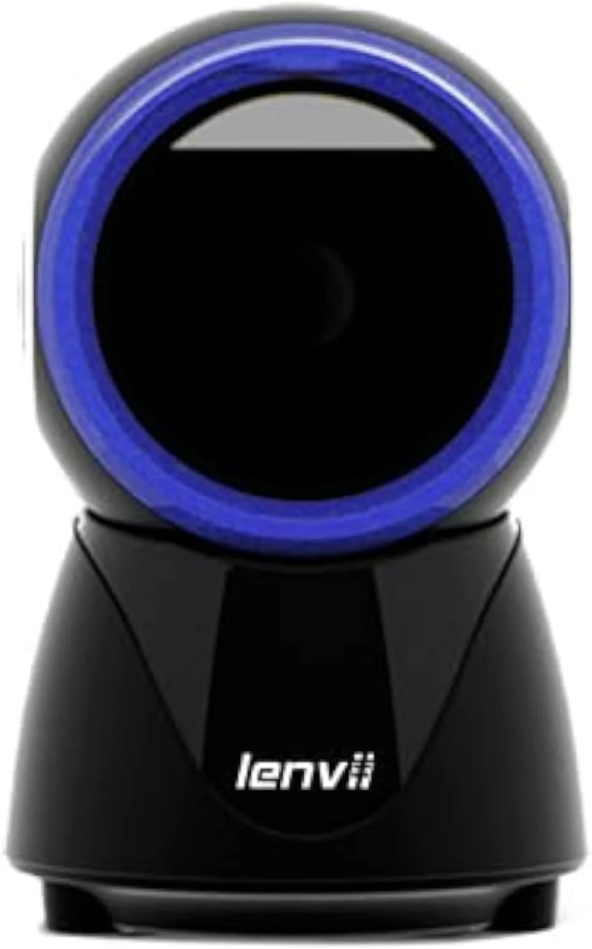 اسکنر بارکد دوبعدی رومیزی LENVII | بارکد خوان چند جهته | اسکن کد 1D/2D/QR بدون دست | USB سیمی برای کدهای صفحه و کاغذ | سازگار با POS، سیستم های انبارداری، ویندوز، مک