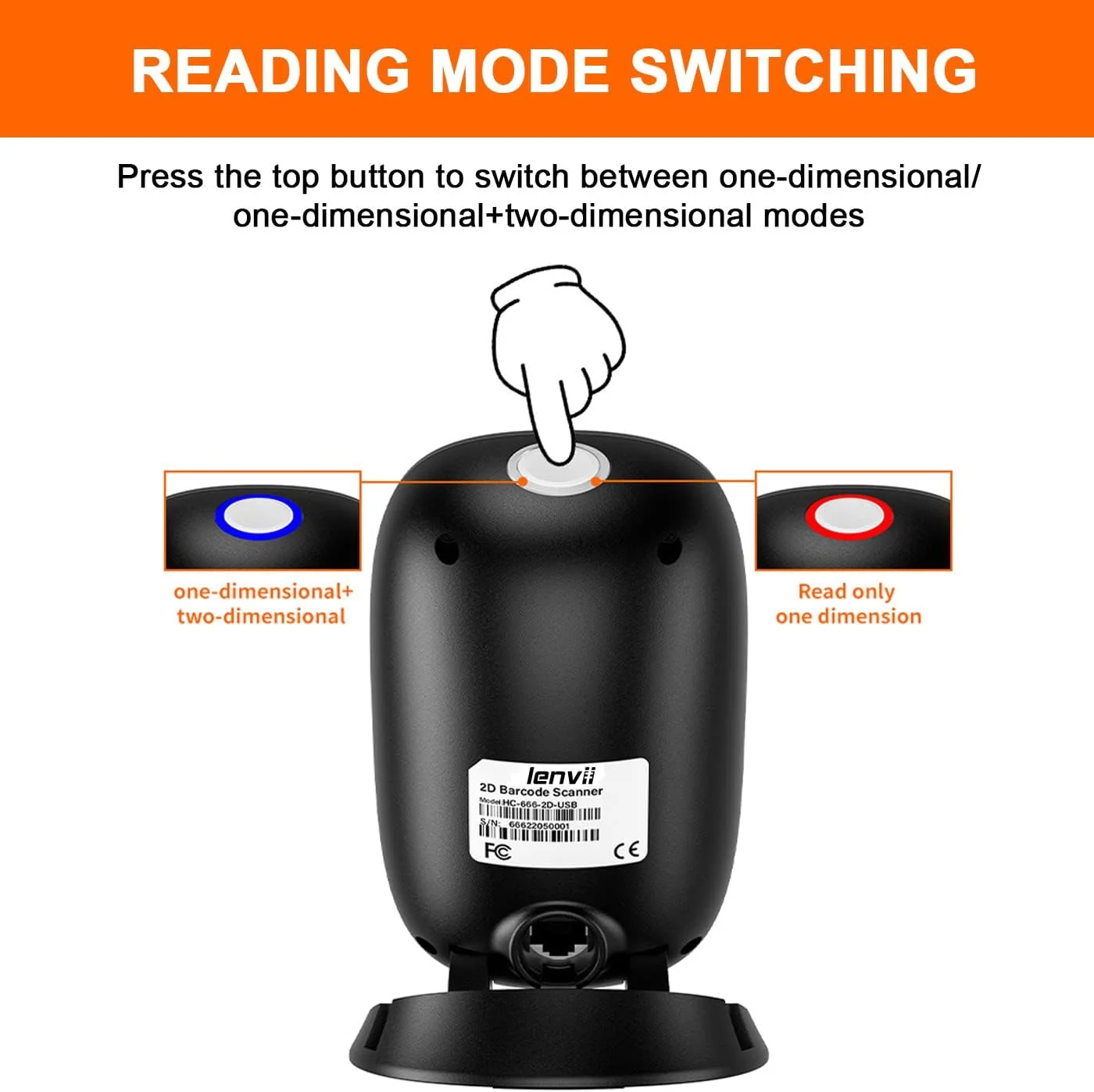 اسکنر بارکد رومیزی LENVII D2200، اسکنر بارکد دو بعدی چند جهته، هندزفری، اتوماتیک، USB، اسکنر کد QR، حسگر تصویر اتوماتیک، اسکنر بارکد تک بعدی اسکنر بارکد رومیزی LENVII D2200، اسکنر بارکد دو بعدی چند جهته، هندزفری، اتوماتیک، USB، اسکنر کد QR، حسگر تصویر اتوماتیک، اسکنر بارکد تک بعدی