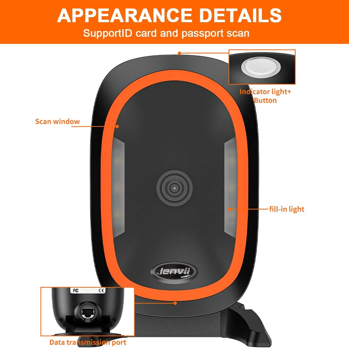 اسکنر بارکد رومیزی LENVII D2200، اسکنر بارکد دو بعدی چند جهته، هندزفری، اتوماتیک، USB، اسکنر کد QR، حسگر تصویر اتوماتیک، اسکنر بارکد تک بعدی اسکنر بارکد رومیزی LENVII D2200، اسکنر بارکد دو بعدی چند جهته، هندزفری، اتوماتیک، USB، اسکنر کد QR، حسگر تصویر اتوماتیک، اسکنر بارکد تک بعدی