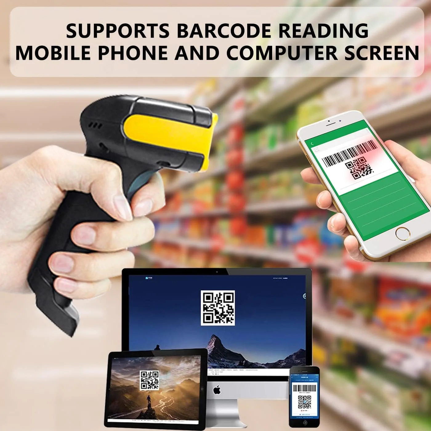 اسکنر بارکد سیمی دو بعدی LENVII F510، اسکنر کد QR دستی، بارکد خوان USB تک بعدی برای فروشگاه، سوپرمارکت، لجستیک، کتابخانه (زرد) اسکنر بارکد سیمی دو بعدی LENVII F510، اسکنر کد QR دستی، بارکد خوان USB تک بعدی برای فروشگاه، سوپرمارکت، لجستیک، کتابخانه (زرد)