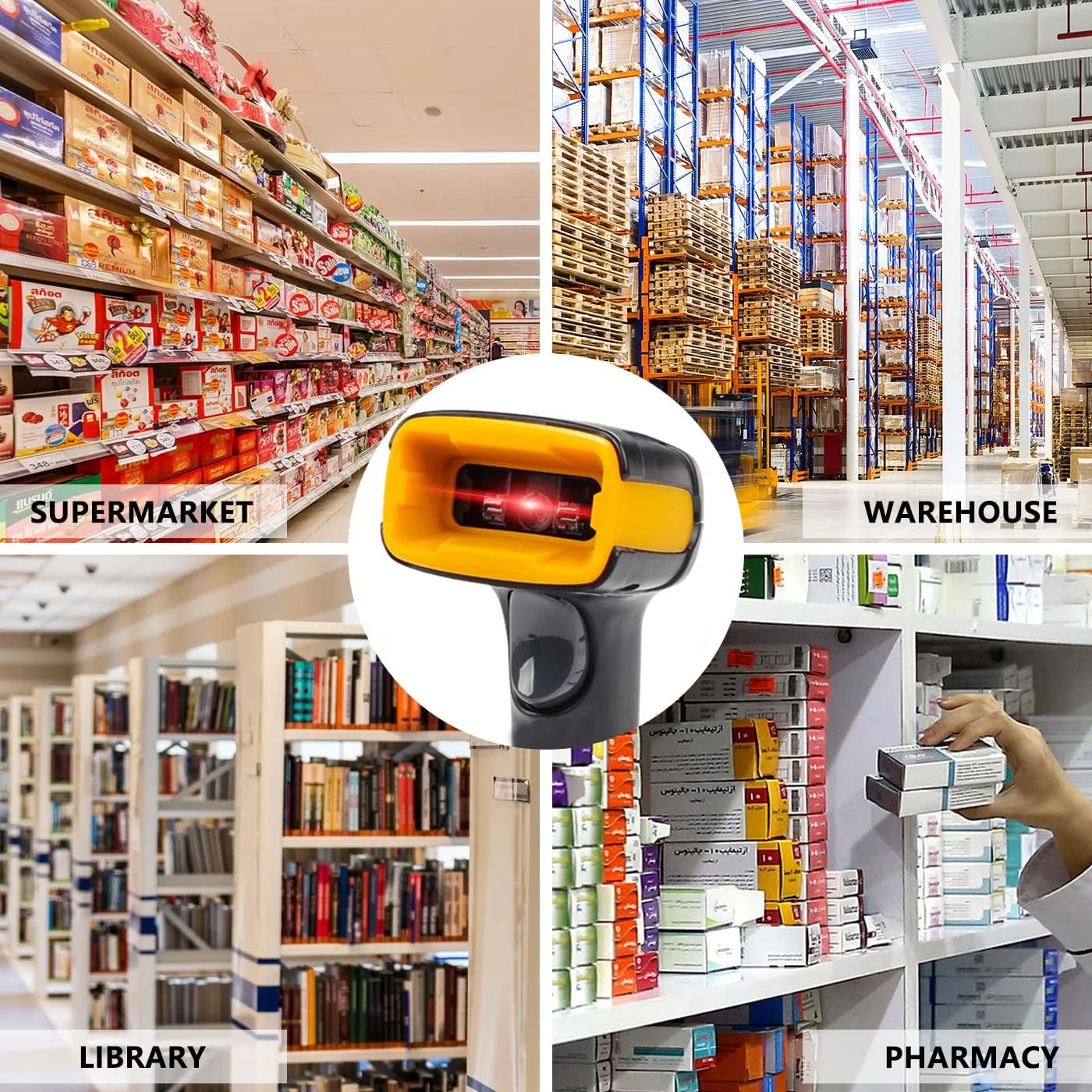 بارکد خوان سیمی دو بعدی LENVII | بارکد خوان کد QR Plug and Play | بارکد خوان دستی 1D برای فروشگاه، سوپرمارکت، لجستیک، کتابخانه | سازگار با خواندن بارکد 1D/2D - زرد بارکد خوان سیمی دو بعدی LENVII | بارکد خوان کد QR Plug and Play | بارکد خوان دستی 1D برای فروشگاه، سوپرمارکت، لجستیک، کتابخانه | سازگار با خواندن بارکد 1D/2D - زرد