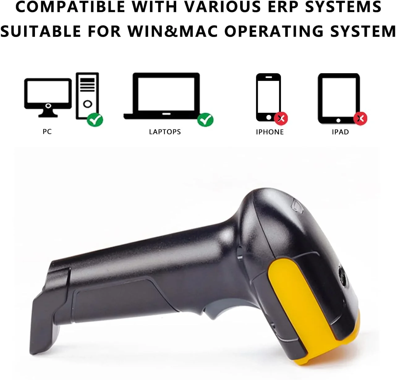 اسکنر بارکد سیمی دو بعدی LENVII F510، اسکنر کد QR دستی، بارکد خوان USB تک بعدی برای فروشگاه، سوپرمارکت، لجستیک، کتابخانه (زرد) اسکنر بارکد سیمی دو بعدی LENVII F510، اسکنر کد QR دستی، بارکد خوان USB تک بعدی برای فروشگاه، سوپرمارکت، لجستیک، کتابخانه (زرد)