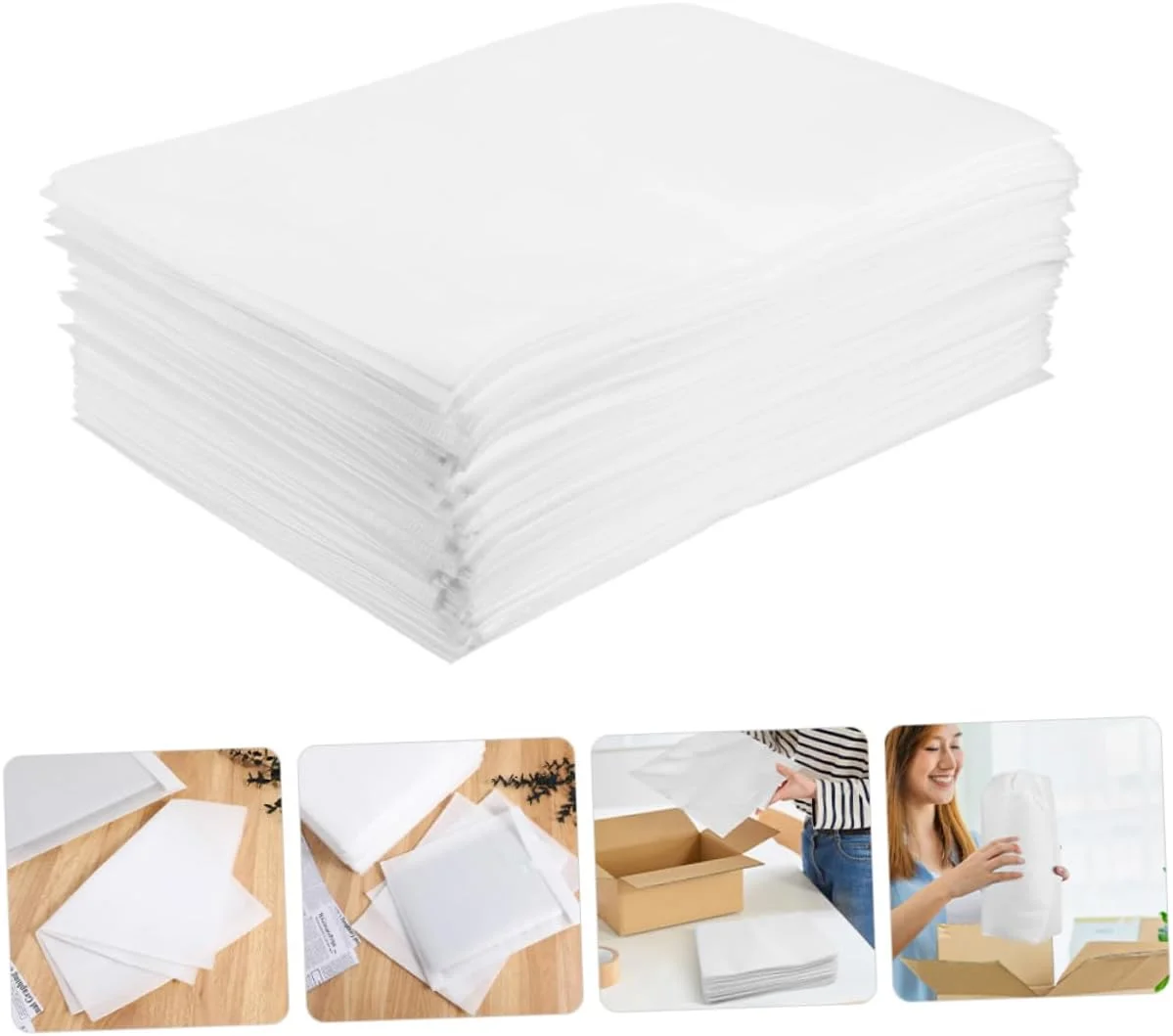 بسته 100 عددی کیسه های بسته بندی حبابدار BCOATH - فوم EPE برای بسته بندی و محافظت از ظروف، لیوان ها و اشیاء شکستنی - سفید بسته 100 عددی کیسه های بسته بندی حبابدار BCOATH - فوم EPE برای بسته بندی و محافظت از ظروف، لیوان ها و اشیاء شکستنی - سفید