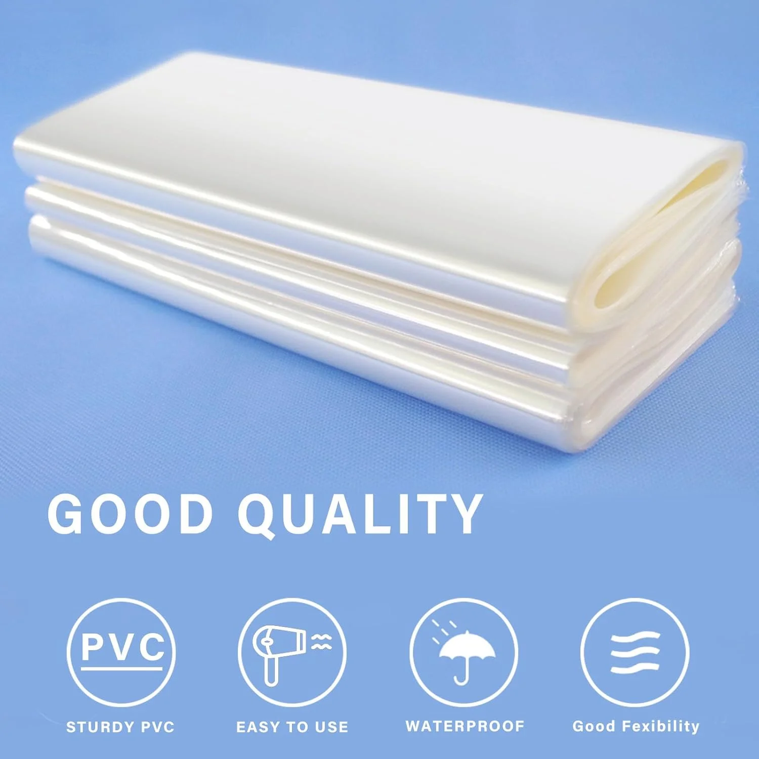 بسته 50 عددی روکش حرارتی Morepack، سایز 38x53 سانتی متر، کیسه های شفاف PVC برای بسته بندی هدیه، سبد و پروژه های DIY خانگی