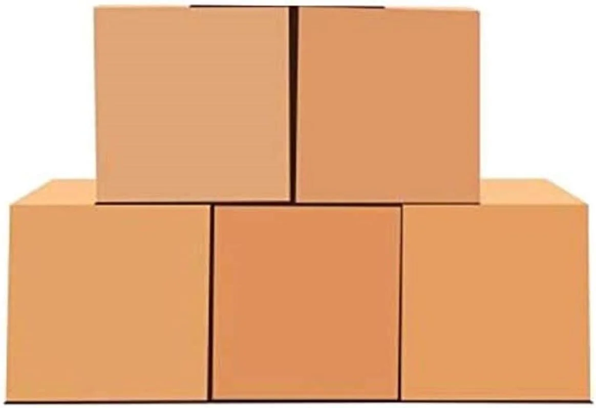 ال ارقام [بسته 5 عددی] جعبه های مقوایی راه راه دو جداره متوسط 100% قابل بازیافت با ظرفیت 25 کیلوگرم، کارتن قهوه ای 45 × 45 × 45 سانتی متر برای بسته بندی، حمل و نقل و نگهداری، 5 لایه