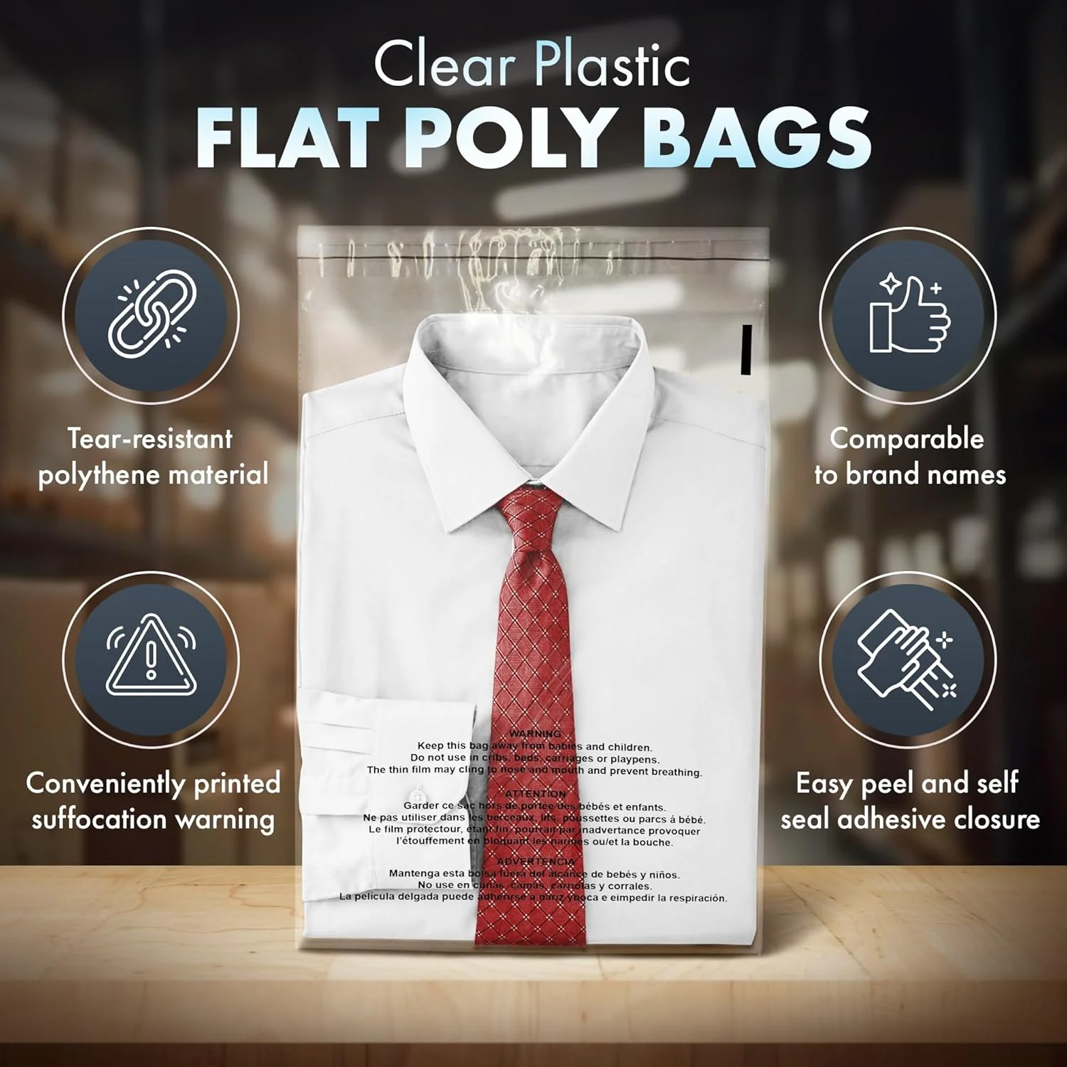 کیسه های پلی اتیلن شفاف 9x12 Shop4Mailers با چسب خود چسب و هشدار خفگی 1.5 میل برای بسته بندی کسب و کار FBA، جواهرات، لباس، چاپ، ذخیره سازی - مهر و موم دائمی (بسته 200 عددی) کیسه های پلی اتیلن شفاف 9x12 Shop4Mailers با چسب خود چسب و هشدار خفگی 1.5 میل برای بسته بندی کسب و کار FBA، جواهرات، لباس، چاپ، ذخیره سازی - مهر و موم دائمی (بسته 200 عددی)