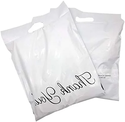 پاکت پستی، بسته 100 عددی پاکت پستی با دسته، کیسه های پستی پلی اتیلن با تشکر، پاکت پستی پلاستیکی خود چسب، پاکت پستی قابل حمل برای بسته بندی لباس (رنگ: 25x33 سانتی متر)