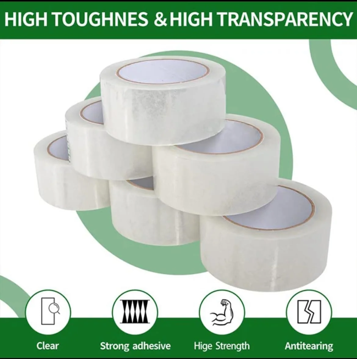 نوار بسته بندی شفاف BOPP کامفت، 6 عددی (طول 60 یارد)، نوار بسته بندی شفاف سنگین - 2 اینچ (5 سانتی متر) × 60 یارد (55 متر) - چسب قوی 50 میکرون برای بستن جعبه ها، لوازم اسباب کشی نوار بسته بندی شفاف BOPP کامفت، 6 عددی (طول 60 یارد)، نوار بسته بندی شفاف سنگین - 2 اینچ (5 سانتی متر) × 60 یارد (55 متر) - چسب قوی 50 میکرون برای بستن جعبه ها، لوازم اسباب کشی