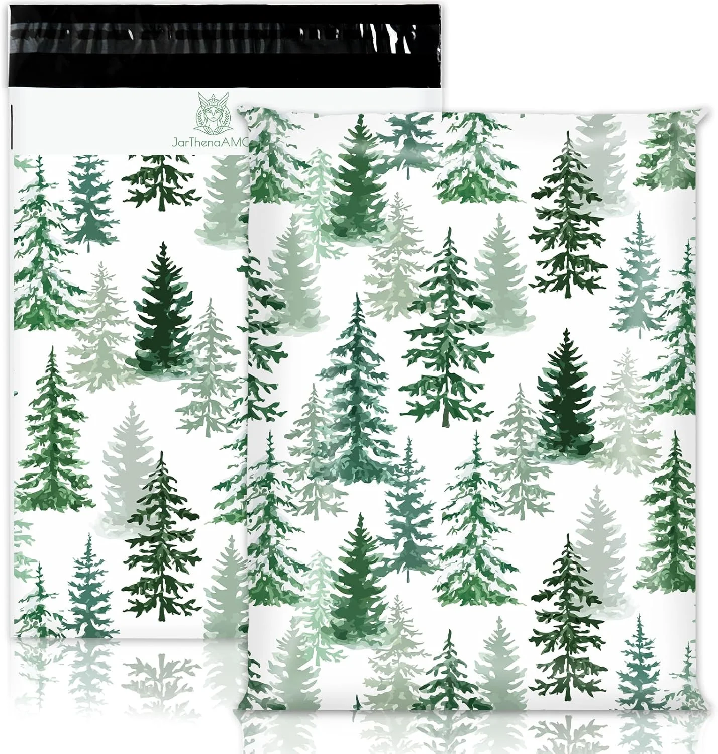 جارThenaAMCS 100 عدد پولی میلر کریسمس 25.4 × 33 سانتی‌متری، کیسه‌های بسته‌بندی درخت کریسمس سبز زمستانی، پاکت‌های پستی خود چسب برای کسب و کارهای کوچک پوشاک