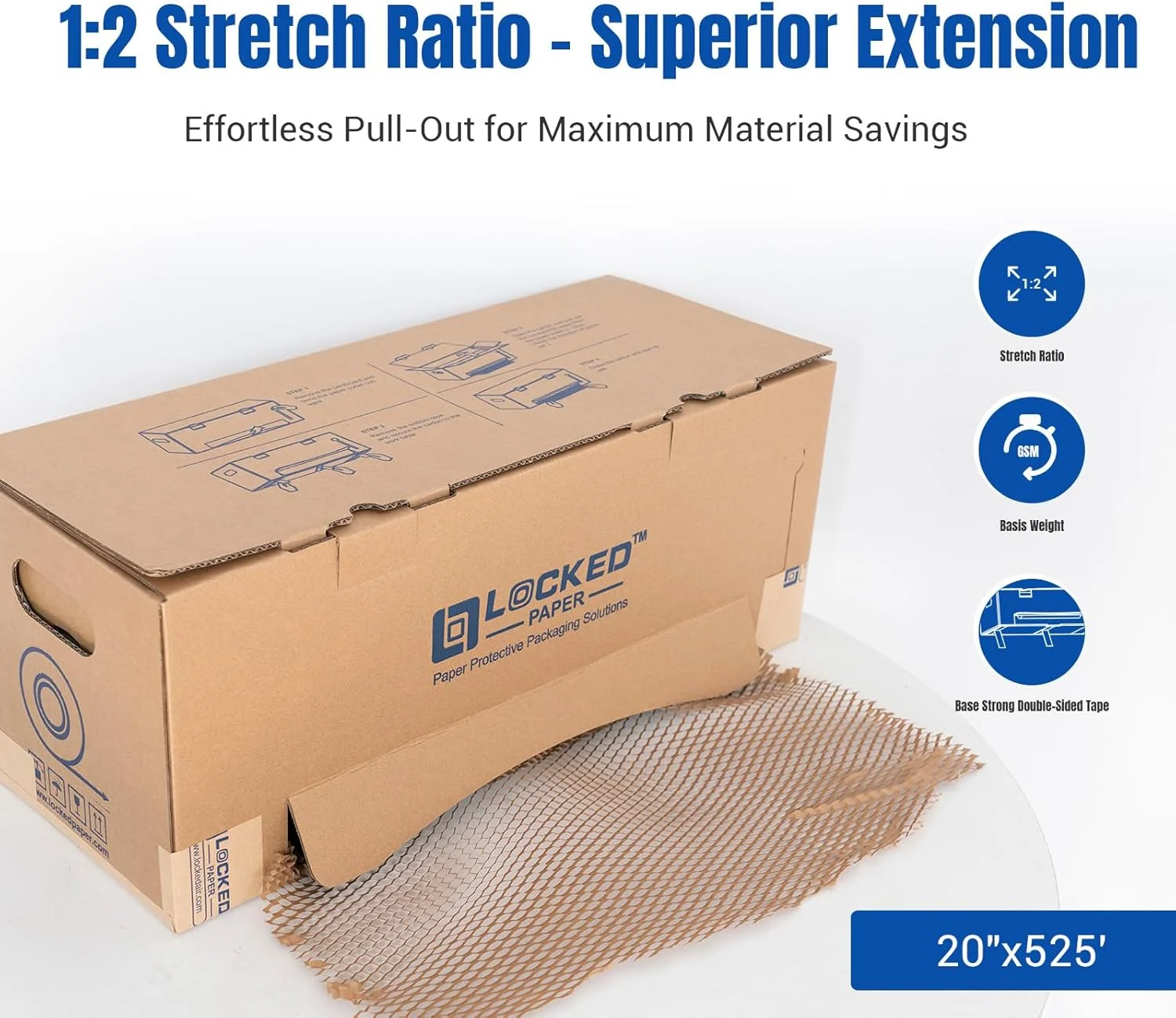 کاغذ بسته بندی لانه زنبوری LOCKEDPAPER، 20 اینچ × 525 فوت در جعبه خودکار - پرکننده جعبه بالشتکی برای پر کردن فضای خالی، اسباب کشی، حمل و نقل جایگزین سازگار با محیط زیست برای پلاستیک حبابدار کاغذ بسته بندی لانه زنبوری LOCKEDPAPER، 20 اینچ × 525 فوت در جعبه خودکار - پرکننده جعبه بالشتکی برای پر کردن فضای خالی، اسباب کشی، حمل و نقل جایگزین سازگار با محیط زیست برای پلاستیک حبابدار