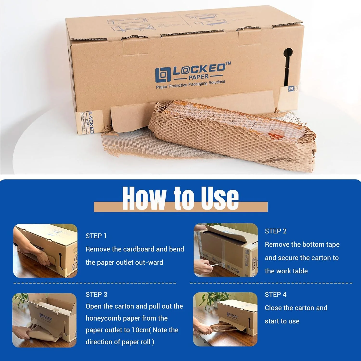 کاغذ بسته بندی لانه زنبوری LOCKEDPAPER، 20 اینچ × 525 فوت در جعبه خودکار - پرکننده جعبه بالشتکی برای پر کردن فضای خالی، اسباب کشی، حمل و نقل جایگزین سازگار با محیط زیست برای پلاستیک حبابدار کاغذ بسته بندی لانه زنبوری LOCKEDPAPER، 20 اینچ × 525 فوت در جعبه خودکار - پرکننده جعبه بالشتکی برای پر کردن فضای خالی، اسباب کشی، حمل و نقل جایگزین سازگار با محیط زیست برای پلاستیک حبابدار