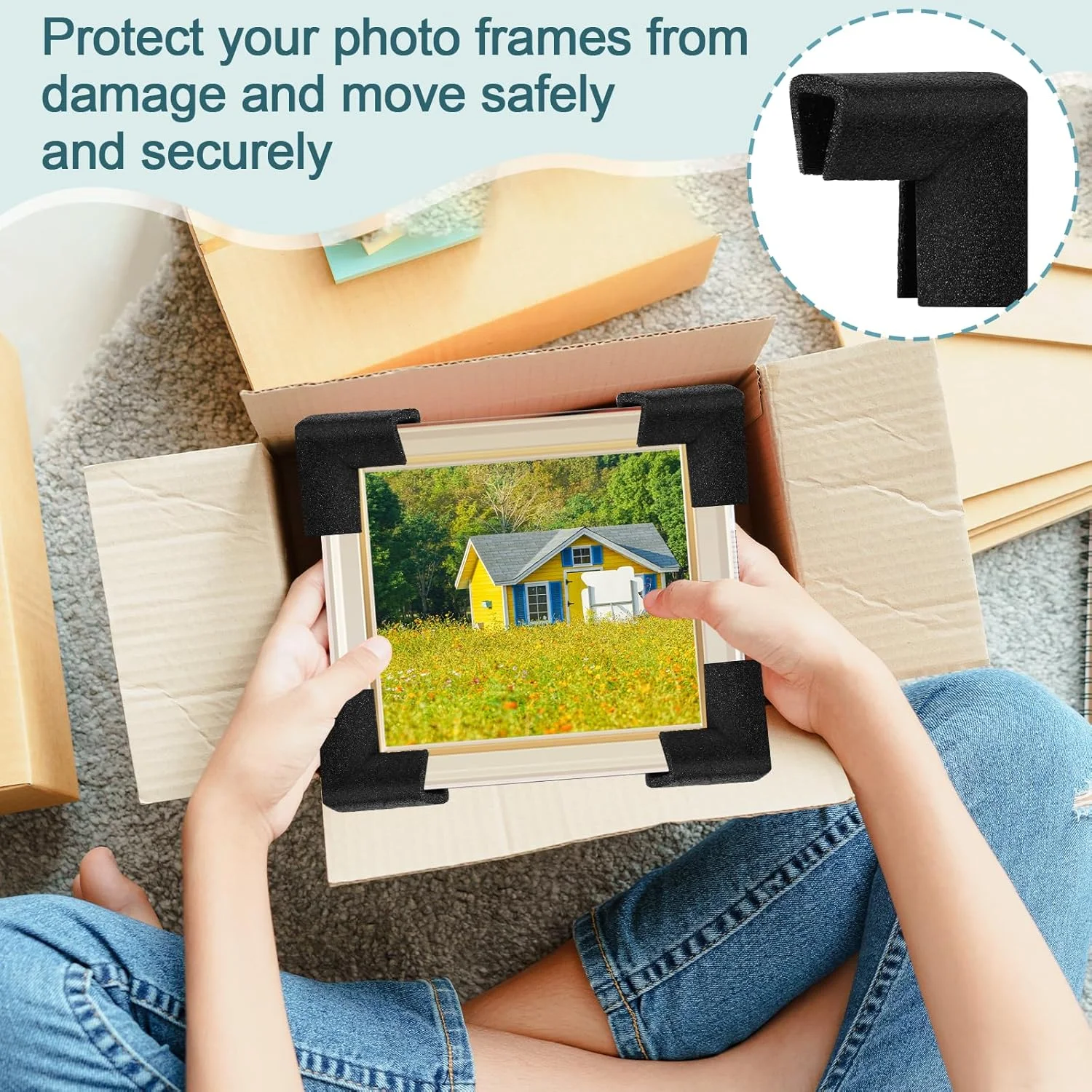 محافظ گوشه فومی Hiitytin بسته 48 عددی برای اسباب کشی آینه و تلویزیون، محافظ گوشه قاب فومی بسته بندی L شکل برای حمل و نقل، لوازم اسباب کشی برای محافظت از لبه عکس و آثار هنری (مشکی ساتن) محافظ گوشه فومی Hiitytin بسته 48 عددی برای اسباب کشی آینه و تلویزیون، محافظ گوشه قاب فومی بسته بندی L شکل برای حمل و نقل، لوازم اسباب کشی برای محافظت از لبه عکس و آثار هنری (مشکی ساتن)