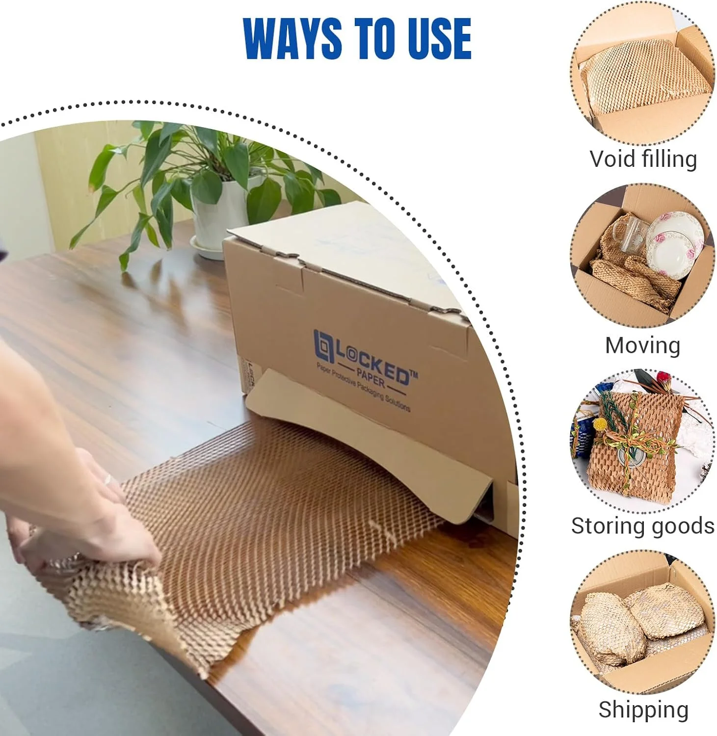 کاغذ بسته بندی لانه زنبوری LOCKEDPAPER، 20 اینچ × 525 فوت در جعبه خودکار - پرکننده جعبه بالشتکی برای پر کردن فضای خالی، اسباب کشی، حمل و نقل جایگزین سازگار با محیط زیست برای پلاستیک حبابدار کاغذ بسته بندی لانه زنبوری LOCKEDPAPER، 20 اینچ × 525 فوت در جعبه خودکار - پرکننده جعبه بالشتکی برای پر کردن فضای خالی، اسباب کشی، حمل و نقل جایگزین سازگار با محیط زیست برای پلاستیک حبابدار