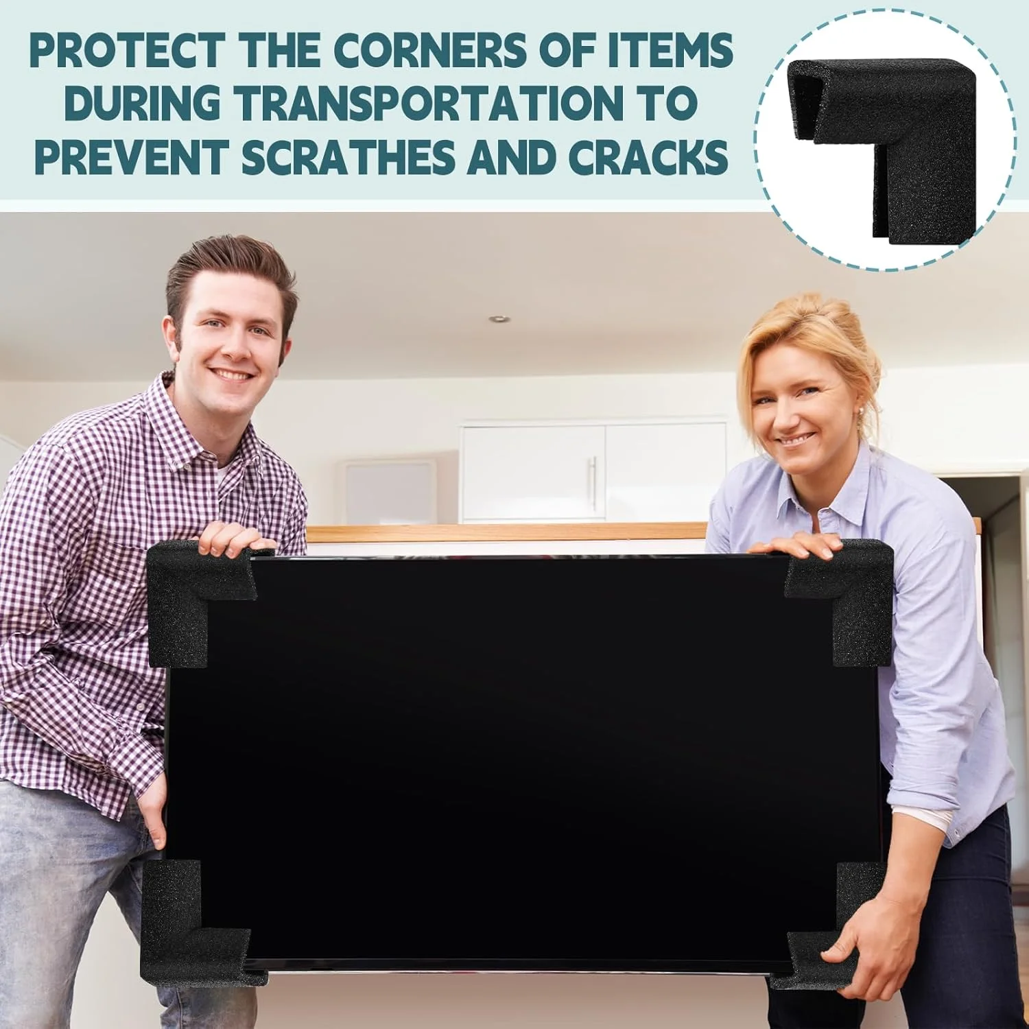 محافظ گوشه فومی Hiitytin بسته 48 عددی برای اسباب کشی آینه و تلویزیون، محافظ گوشه قاب فومی بسته بندی L شکل برای حمل و نقل، لوازم اسباب کشی برای محافظت از لبه عکس و آثار هنری (مشکی ساتن) محافظ گوشه فومی Hiitytin بسته 48 عددی برای اسباب کشی آینه و تلویزیون، محافظ گوشه قاب فومی بسته بندی L شکل برای حمل و نقل، لوازم اسباب کشی برای محافظت از لبه عکس و آثار هنری (مشکی ساتن)