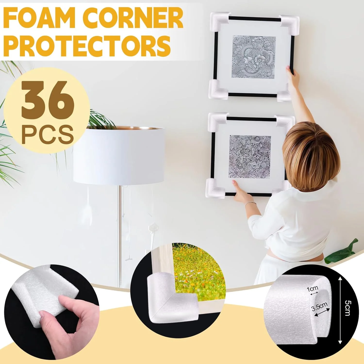 36 عدد محافظ گوشه فومی برای حمل و نقل، محافظ لبه L شکل برای جعبه حمل تلویزیون، قاب عکس، آینه و مبلمان، لوازم ضروری اسباب کشی 36 عدد محافظ گوشه فومی برای حمل و نقل، محافظ لبه L شکل برای جعبه حمل تلویزیون، قاب عکس، آینه و مبلمان، لوازم ضروری اسباب کشی