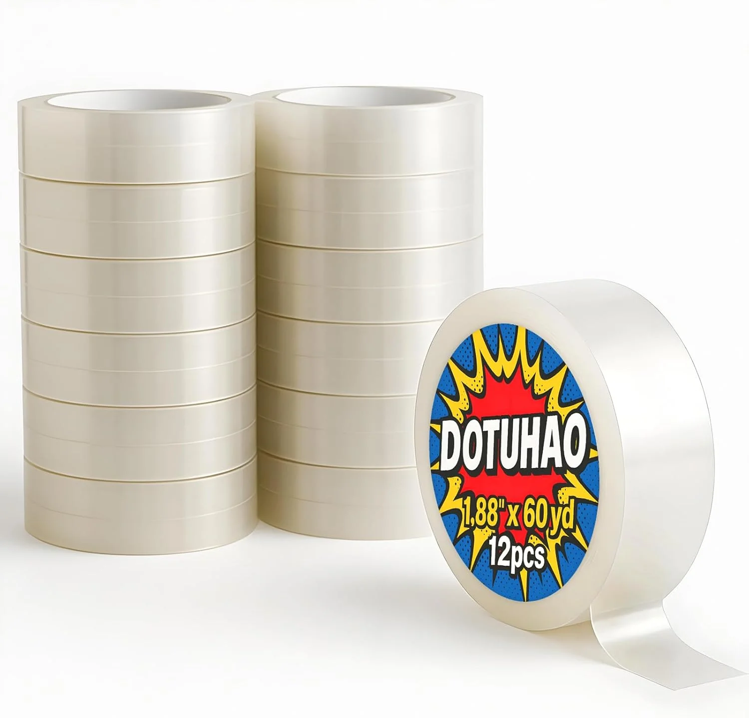 نوار بسته بندی ضخیم DOTUHAO، 12 رول نوار اسباب کشی، نوار جعبه، نوار بسته بندی اسکاچ، نوار بسته بندی شفاف با دستگاه پخش نوار بسته بندی برای بسته بندی و حمل و نقل، 48 میلی متر در 55 متر، مجموع 658 متر (12 عدد) نوار بسته بندی ضخیم DOTUHAO، 12 رول نوار اسباب کشی، نوار جعبه، نوار بسته بندی اسکاچ، نوار بسته بندی شفاف با دستگاه پخش نوار بسته بندی برای بسته بندی و حمل و نقل، 48 میلی متر در 55 متر، مجموع 658 متر (12 عدد)