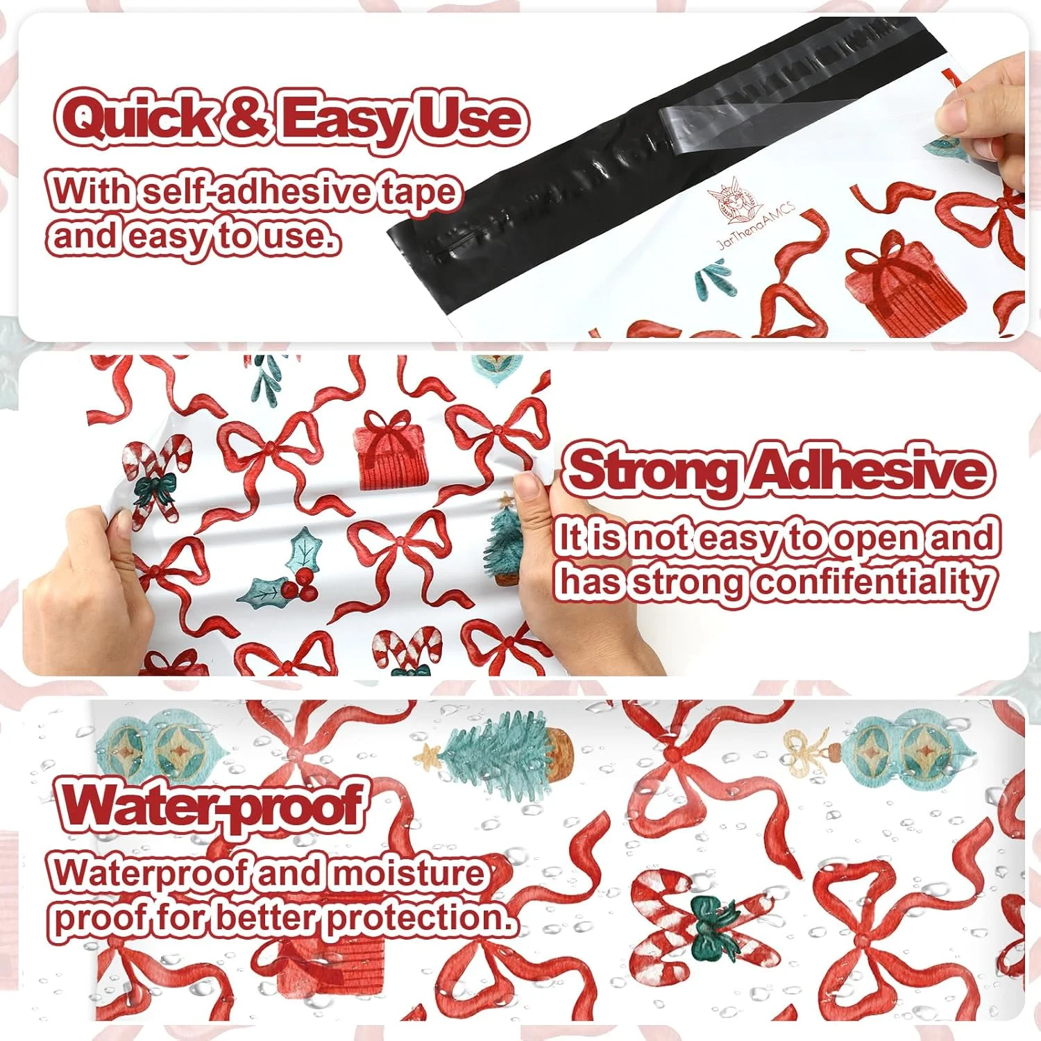 جارترناAMCS بسته 100 عددی پاکت پستی پلی کریسمس سایز 10x13 اینچ طرح پاپیون قرمز آب نبات عصایی پاکت های پستی کریسمس پلاستیکی خود چسب بسته بندی کیسه های پستی برای کسب و کارهای کوچک پوشاک جارترناAMCS بسته 100 عددی پاکت پستی پلی کریسمس سایز 10x13 اینچ طرح پاپیون قرمز آب نبات عصایی پاکت های پستی کریسمس پلاستیکی خود چسب بسته بندی کیسه های پستی برای کسب و کارهای کوچک پوشاک