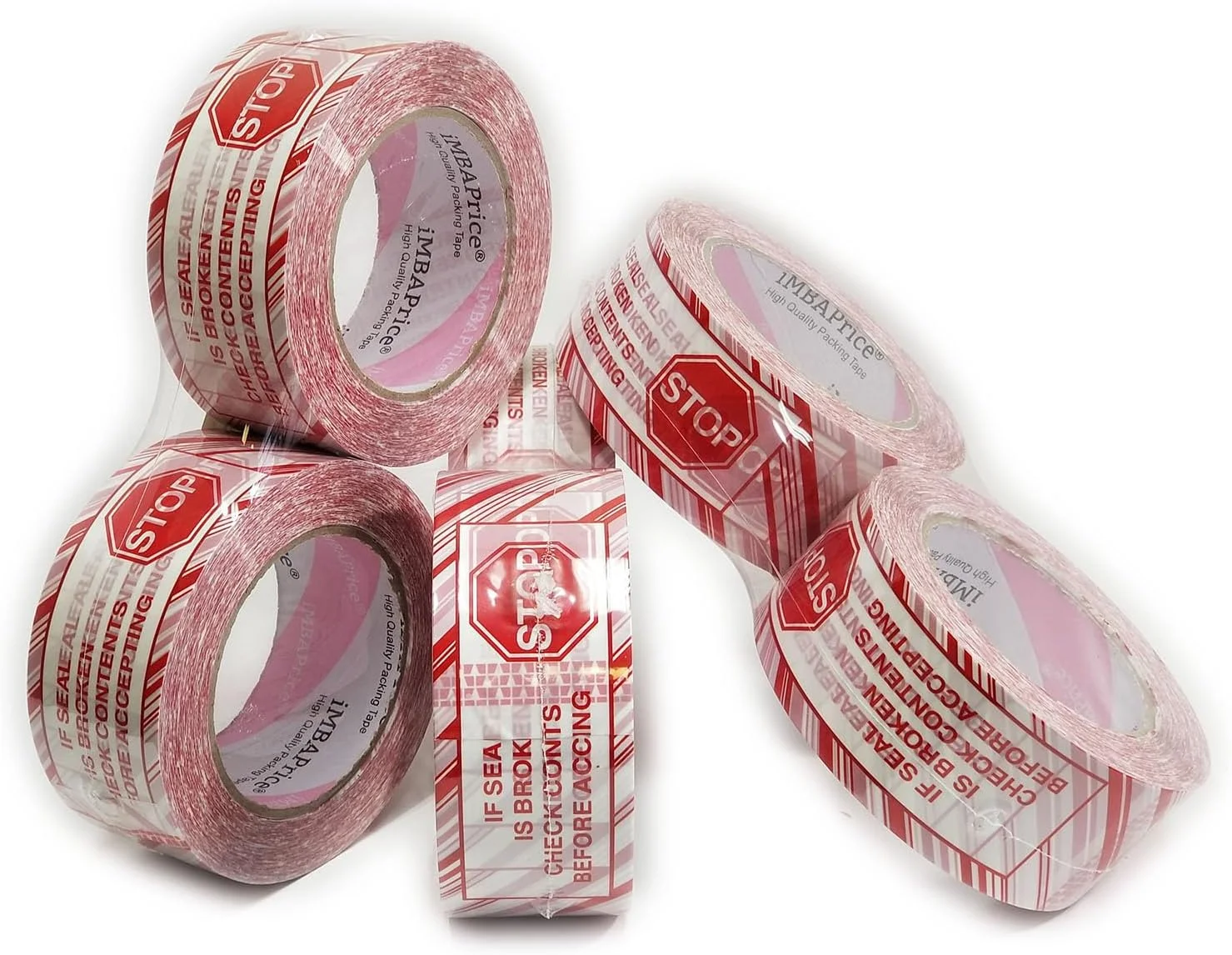 نوار چسب امنیتی iMBAPrice - پیام چاپ شده "در صورت شکستن پلمپ، محتویات را قبل از پذیرش بررسی کنید" 6 رول 110 یاردی (330 فوت x 6) عرض 2 اینچ نوار بسته بندی حمل و نقل علامت توقف نوار چسب امنیتی iMBAPrice - پیام چاپ شده "در صورت شکستن پلمپ، محتویات را قبل از پذیرش بررسی کنید" 6 رول 110 یاردی (330 فوت x 6) عرض 2 اینچ نوار بسته بندی حمل و نقل علامت توقف