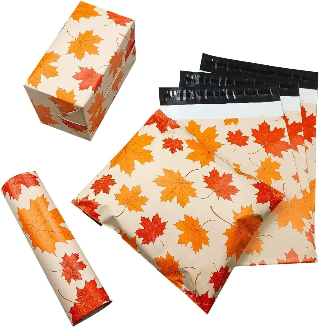 50 عدد کیسه پستی جدید با طرح برگ افرا، 10 * 13 اینچ، کیسه پستی پاکت پلاستیکی خود چسب (رنگ: D، سایز: 25.5X37cm) 50 عدد کیسه پستی جدید با طرح برگ افرا، 10 * 13 اینچ، کیسه پستی پاکت پلاستیکی خود چسب (رنگ: D، سایز: 25.5X37cm)