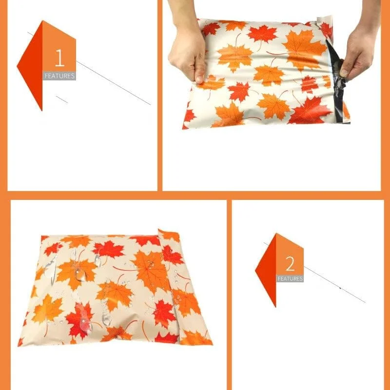 50 عدد کیسه پستی جدید با طرح برگ افرا، 10 * 13 اینچ، کیسه پستی پاکت پلاستیکی خود چسب (رنگ: D، سایز: 25.5X37cm) 50 عدد کیسه پستی جدید با طرح برگ افرا، 10 * 13 اینچ، کیسه پستی پاکت پلاستیکی خود چسب (رنگ: D، سایز: 25.5X37cm)