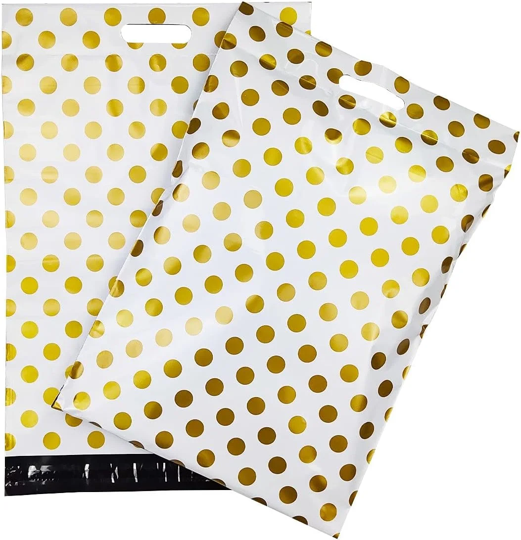 پاکت پستی 100 عددی با طرح خال های طلایی، کیسه کوریر دستی، پاکت بسته بندی پلی اتیلن چاپ شده با چسب خود چسب، کیسه های نگهداری کوریر، پاکت های پستی (رنگ: 26x37cm A) پاکت پستی 100 عددی با طرح خال های طلایی، کیسه کوریر دستی، پاکت بسته بندی پلی اتیلن چاپ شده با چسب خود چسب، کیسه های نگهداری کوریر، پاکت های پستی (رنگ: 26x37cm A)