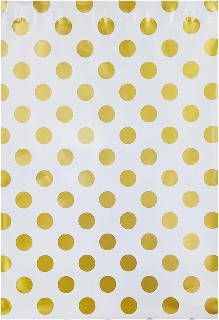 پاکت پستی 100 عددی با طرح خال های طلایی، کیسه کوریر دستی، پاکت بسته بندی پلی اتیلن چاپ شده با چسب خود چسب، کیسه های نگهداری کوریر، پاکت های پستی (رنگ: 26x37cm A) پاکت پستی 100 عددی با طرح خال های طلایی، کیسه کوریر دستی، پاکت بسته بندی پلی اتیلن چاپ شده با چسب خود چسب، کیسه های نگهداری کوریر، پاکت های پستی (رنگ: 26x37cm A)