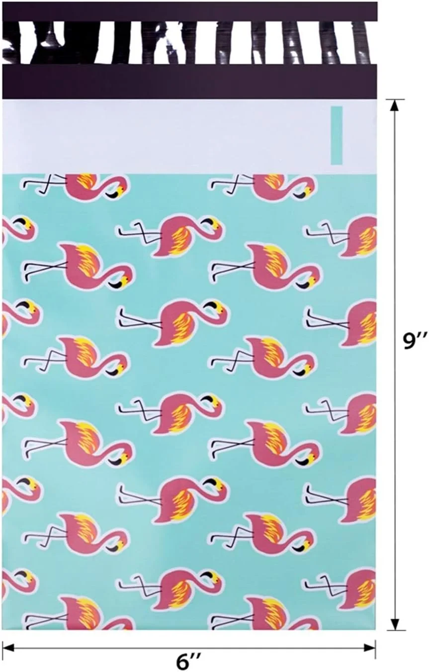 پاکت پستی، بسته 100 عددی پاکت پستی 15x23 سانتی متر 6x9 اینچ طرح دار پاکت های پستی پلاستیکی خود چسب