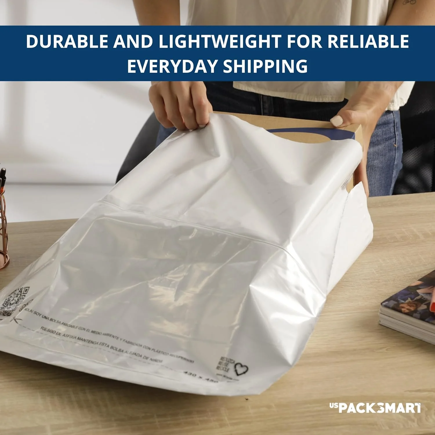 پاکت پستی پلی اتیلن هوشمند US PACK. پاکت های پستی پلاستیکی. کیسه های پلی اتیلن. (100 عدد در هر بسته) 10"x13" پاکت پستی پلی اتیلن هوشمند US PACK. پاکت های پستی پلاستیکی. کیسه های پلی اتیلن. (100 عدد در هر بسته) 10"x13"