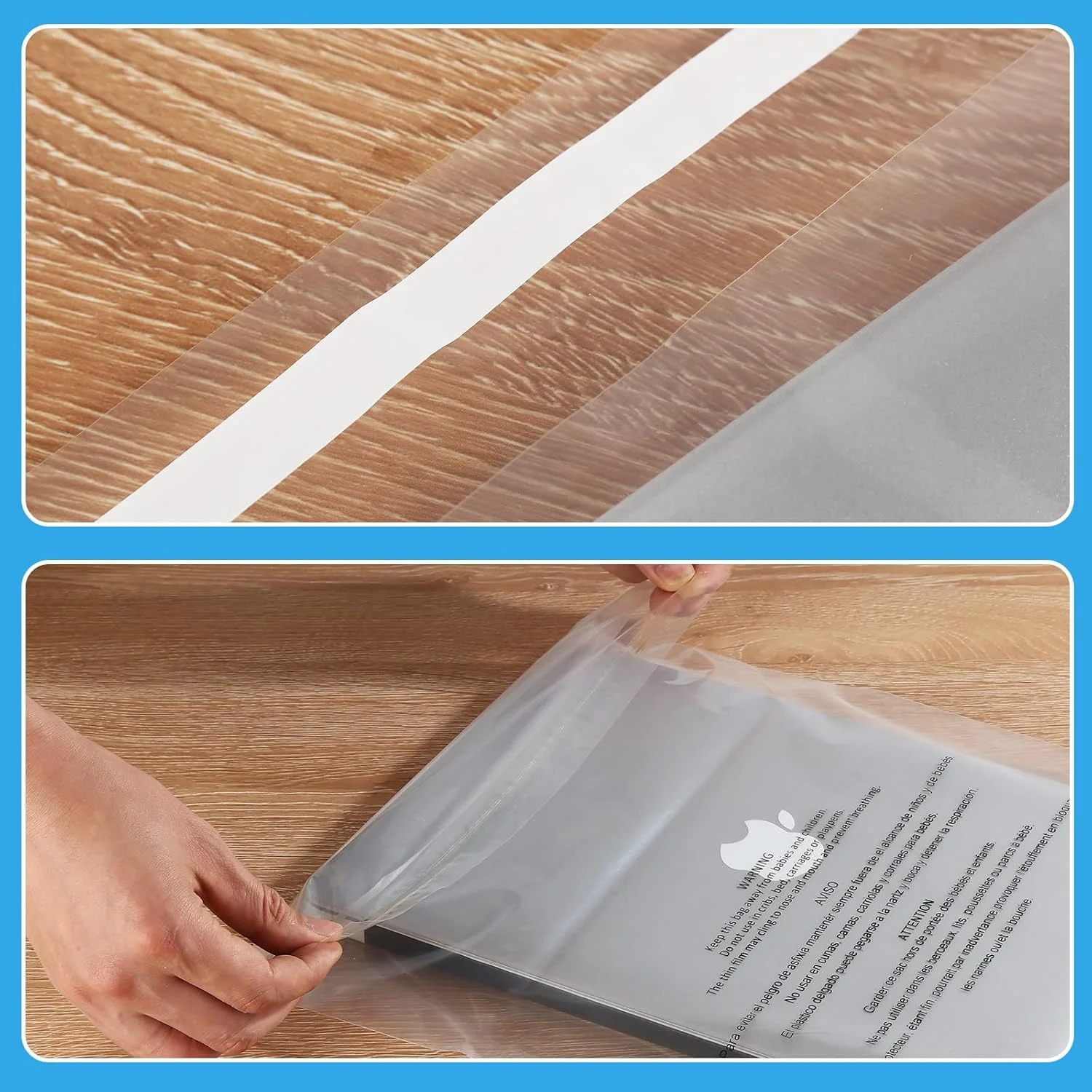 iMailer - 200 عدد - کیسه های پلی اتیلن 13" x 15" با هشدار خفگی خود چسب - کیسه های حمل و نقل شفاف 1.6 میل برای لباس، پیراهن، بسته بندی - چسب دائمی iMailer - 200 عدد - کیسه های پلی اتیلن 13" x 15" با هشدار خفگی خود چسب - کیسه های حمل و نقل شفاف 1.6 میل برای لباس، پیراهن، بسته بندی - چسب دائمی