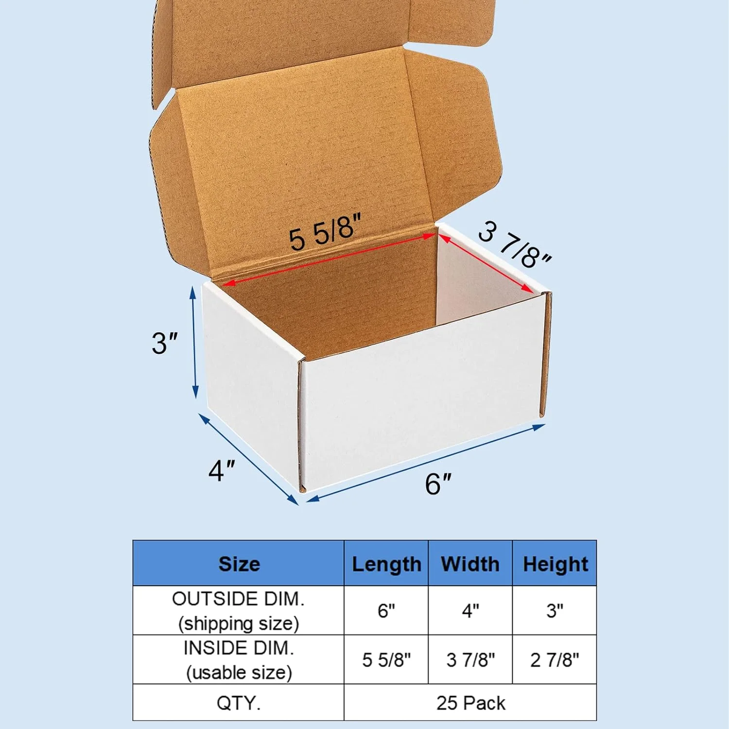 جعبه های پستی سفید Wowxyz سایز 6x4x3 اینچ، بسته 25 عددی - جعبه های مقوایی راه راه برای کسب و کارهای کوچک، جعبه پستی لوازم بسته بندی جعبه های پستی سفید Wowxyz سایز 6x4x3 اینچ، بسته 25 عددی - جعبه های مقوایی راه راه برای کسب و کارهای کوچک، جعبه پستی لوازم بسته بندی