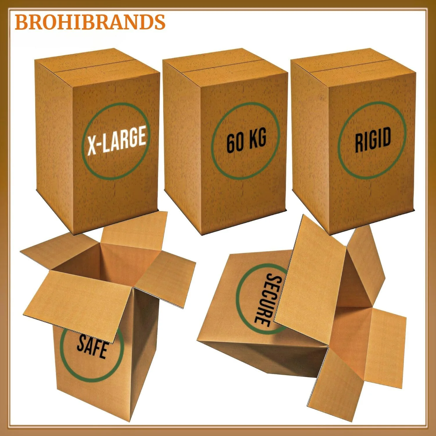 BROHIBRANDS، بزرگ، دولایه، جعبه های مقوایی راه راه 100% قابل بازیافت برای اسباب کشی، کارتن باری قهوه ای برای بسته بندی، حمل و نقل، انبارداری، سنگین، جابجایی خانه/دفتر، جعبه، بسته بندی، 5 عددی (55x55x70 سانتی متر) BROHIBRANDS، بزرگ، دولایه، جعبه های مقوایی راه راه 100% قابل بازیافت برای اسباب کشی، کارتن باری قهوه ای برای بسته بندی، حمل و نقل، انبارداری، سنگین، جابجایی خانه/دفتر، جعبه، بسته بندی، 5 عددی (55x55x70 سانتی متر)