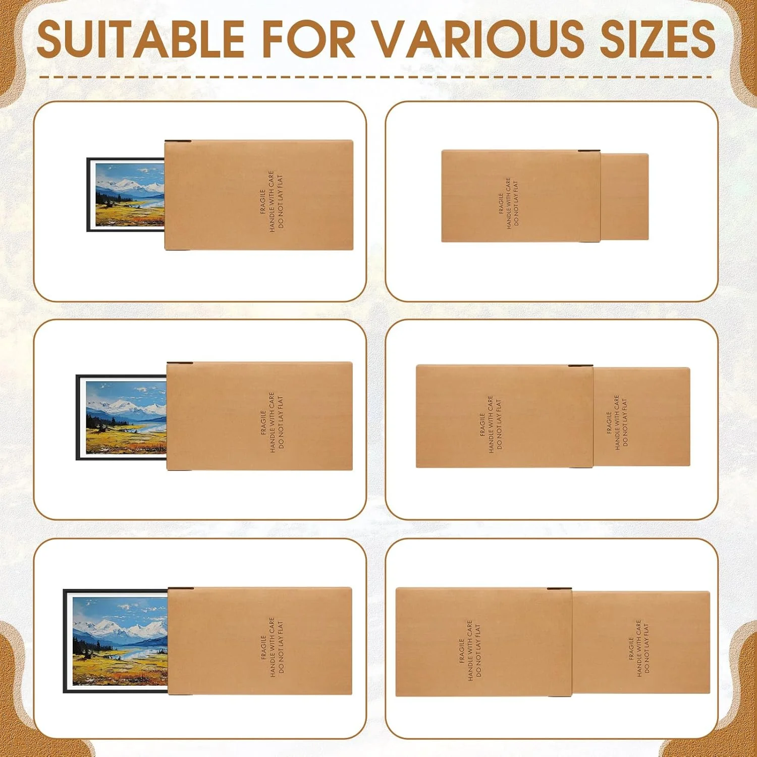 جعبه حمل و نقل عکس Fuyoooo، 8 عددی، جعبه متحرک عکس قابل تنظیم برای قاب ها، آینه، جعبه مقوایی راه راه برای کسب و کارهای کوچک، بسته بندی و نگهداری کتاب جعبه حمل و نقل عکس Fuyoooo، 8 عددی، جعبه متحرک عکس قابل تنظیم برای قاب ها، آینه، جعبه مقوایی راه راه برای کسب و کارهای کوچک، بسته بندی و نگهداری کتاب