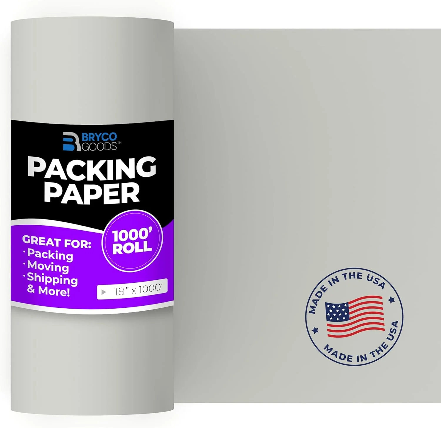 رول کاغذ بسته بندی روزنامه - لوازم ضروری اسباب کشی، رول 1000 فوت طول × 18 اینچ عرض - معادل 1000 برگ 12 اینچی، برای بسته بندی ظروف شیشه ای، لوازم ضروری اسباب کشی - محافظت از وسایل ظریف - ساخت آمریکا رول کاغذ بسته بندی روزنامه - لوازم ضروری اسباب کشی، رول 1000 فوت طول × 18 اینچ عرض - معادل 1000 برگ 12 اینچی، برای بسته بندی ظروف شیشه ای، لوازم ضروری اسباب کشی - محافظت از وسایل ظریف - ساخت آمریکا