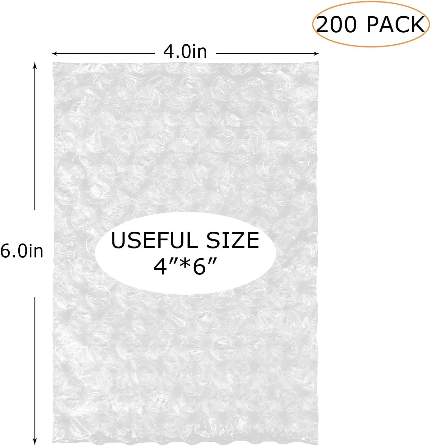 بسته 200 عددی پاکت های ضربه گیر حبابدار MIVIDE سایز 4x6 اینچ برای بسته بندی و ارسال، پاکت های کوچک حبابدار شفاف، پاکت های حبابدار دو جداره برای اسباب کشی و انبار