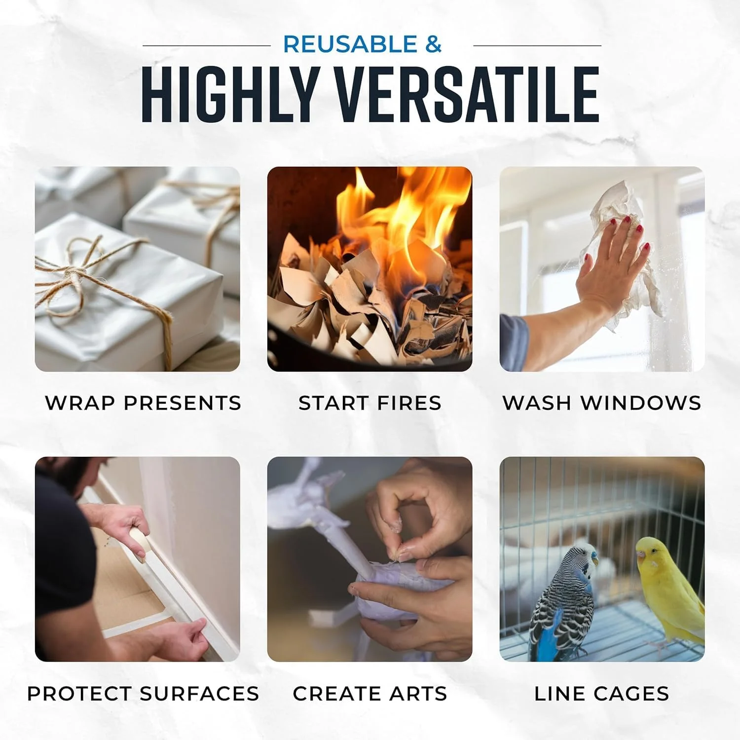 رول کاغذ بسته بندی روزنامه - لوازم ضروری اسباب کشی، رول 1000 فوت طول × 18 اینچ عرض - معادل 1000 برگ 12 اینچی، برای بسته بندی ظروف شیشه ای، لوازم ضروری اسباب کشی - محافظت از وسایل ظریف - ساخت آمریکا رول کاغذ بسته بندی روزنامه - لوازم ضروری اسباب کشی، رول 1000 فوت طول × 18 اینچ عرض - معادل 1000 برگ 12 اینچی، برای بسته بندی ظروف شیشه ای، لوازم ضروری اسباب کشی - محافظت از وسایل ظریف - ساخت آمریکا